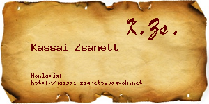 Kassai Zsanett névjegykártya