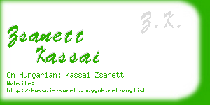 zsanett kassai business card